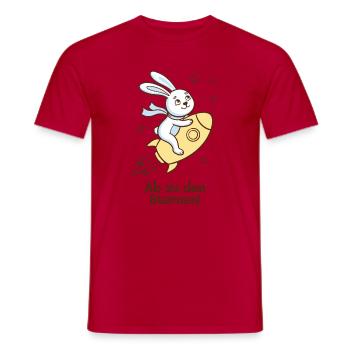Hase auf dem Weg zu den Sternen - Männer T-Shirt - Rot - Vorne - AI Model Male 178 dark (178cm)
