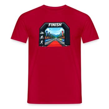 Finishlinie Sprint-Event Illustration - Männer T-Shirt - Rot - Vorne - AI Model Male 178 dark (178cm)