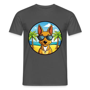 Cirneco Dell Etna Hunderasse Cartoon Sonnenbrille Strand - Männer T-Shirt - Anthrazit - Vorne - AI Model Male 178 light (178cm)