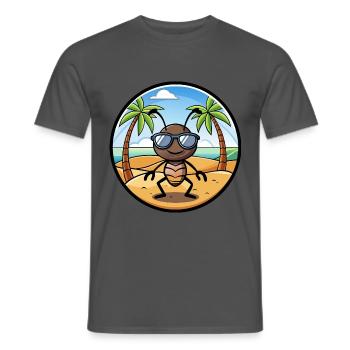 Ameise lustige Cartoon Sommer Strand Sonnenbrille Aufkleber - Männer T-Shirt - Anthrazit - Vorne - AI Model Male 178 light (178cm)