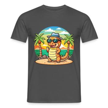 Anaconda Funny Cartoon Summer Beach Sunglasses - Men's T-Shirt - charcoal grey - Front - AI Model Male 178 light (178cm)