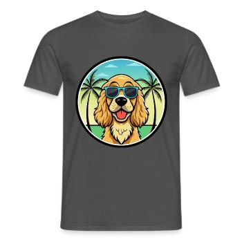 Englischer Cocker Spaniel Hunderasse Cartoon Beach - Männer T-Shirt - Anthrazit - Vorne - AI Model Male 178 light (178cm)