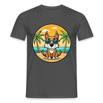 Lettischer Jagdhund Rasse Cartoon Sonnenbrille Strand - Männer T-Shirt - Anthrazit - Vorne - AI Model Male 178 light (178cm)