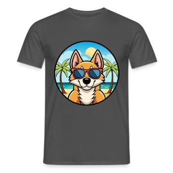 Chilenische Foxterrier Hunderasse Cartoon Sonnenbrille - Männer T-Shirt - Anthrazit - Vorne - AI Model Male 178 light (178cm)