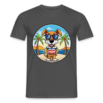 Französische Tricolor Hound Rasse Cartoon Sonnenbrille - Männer T-Shirt - Anthrazit - Vorne - AI Model Male 178 light (178cm)