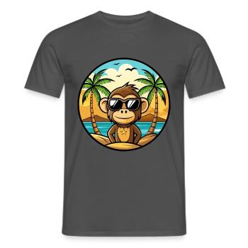 Affe Lustige Cartoon Sommer Strand Sonnenbrille Cool - Männer T-Shirt - Anthrazit - Vorne - AI Model Male 178 light (178cm)