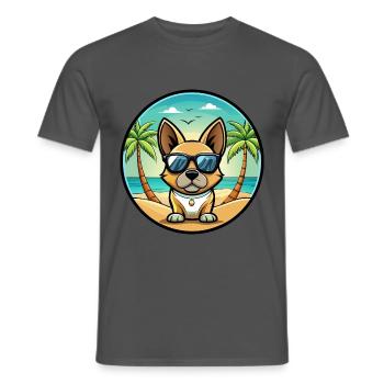 Braque Français Hunderasse Cartoon Sonnenbrille Strand - Männer T-Shirt - Anthrazit - Vorne - AI Model Male 178 light (178cm)