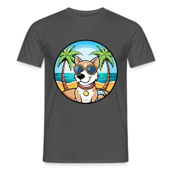 Ariege Pointer Hund Rasse Cartoon Sonnenbrille Strand - Männer T-Shirt - Anthrazit - Vorne - AI Model Male 178 light (178cm)