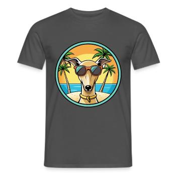 Italienischer Windhund Hunderasse Cartoon Sonnenbrille Strand - Männer T-Shirt - Anthrazit - Vorne - AI Model Male 178 light (178cm)