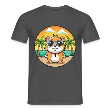 Cochon d’Inde Drôle Dessin Animé Plage Été Lunettes de soleil - T-shirt homme - charbon - Devant - AI Model Male 178 light (178cm)
