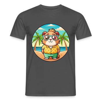 Cochon d’Inde Drôle Dessin Animé Plage Été Lunettes de soleil - T-shirt homme - charbon - Devant - AI Model Male 178 light (178cm)