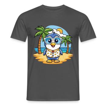 Pinguin Lustige Cartoon Sommer Strand Sonnenbrille - Männer T-Shirt - Anthrazit - Vorne - AI Model Male 178 light (178cm)