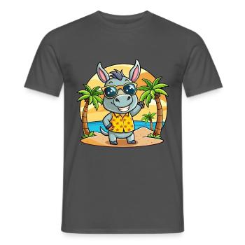 Esel Lustige Cartoon Sommer Strand Sonnenbrille - Männer T-Shirt - Anthrazit - Vorne - AI Model Male 178 light (178cm)
