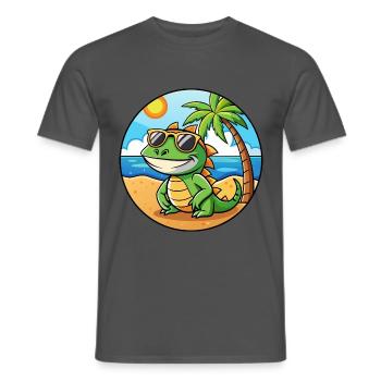 Lizard Lustige Cartoon Sommer Strand Sonnenbrille - Männer T-Shirt - Anthrazit - Vorne - AI Model Male 178 light (178cm)