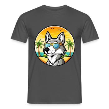 Tschechoslowakische Wolfshundrasse Cartoon Sonnenbrille - Männer T-Shirt - Anthrazit - Vorne - AI Model Male 178 light (178cm)