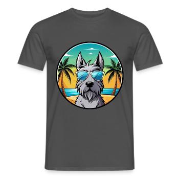 Scottish Terrier Hunderasse Cartoon Sonnenbrille Strand - Männer T-Shirt - Anthrazit - Vorne - AI Model Male 178 light (178cm)