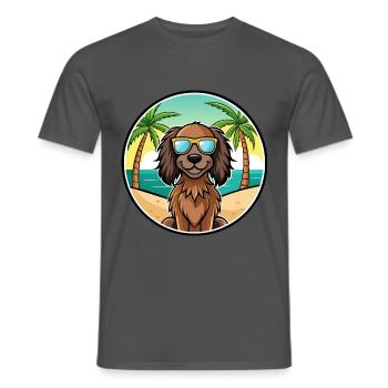 Deutsch Langhaar Vorstehhund Rasse Cartoon Strand - Männer T-Shirt - Anthrazit - Vorne - AI Model Male 178 light (178cm)