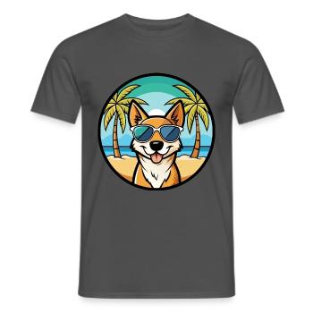 Perro De Presa Mallorquinische Hunderasse Cartoon Beach - Männer T-Shirt - Anthrazit - Vorne - AI Model Male 178 light (178cm)