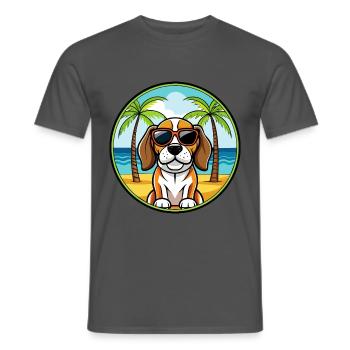 Beagle Harrier Hunderasse Cartoon Sonnenbrille Strand - Männer T-Shirt - Anthrazit - Vorne - AI Model Male 178 light (178cm)