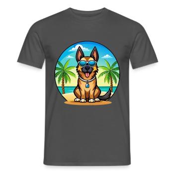 German Sheeppoodle Dog Breed Cartoon Sunglasses - Men's T-Shirt - charcoal grey - Front - AI Model Male 178 light (178cm)