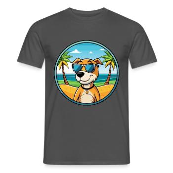 Auvergne Vorstehhund Rasse Cartoon Sonnenbrille Strand - Männer T-Shirt - Anthrazit - Vorne - AI Model Male 178 light (178cm)