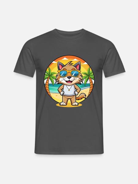 Lynx Lustige Cartoon Sommer Strand Sonnenbrille - Männer T-Shirt - Anthrazit