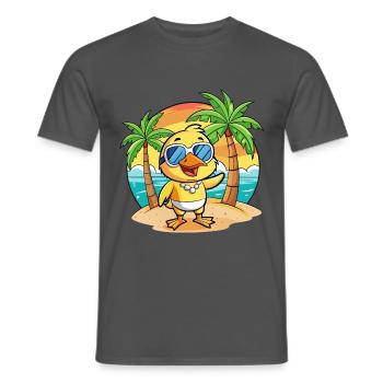 Ente Lustige Cartoon Sommer Strand Sonnenbrille - Männer T-Shirt - Anthrazit - Vorne - AI Model Male 178 light (178cm)