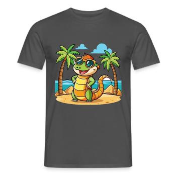 Anaconda Funny Cartoon Summer Beach Sunglasses - Men's T-Shirt - charcoal grey - Front - AI Model Male 178 light (178cm)