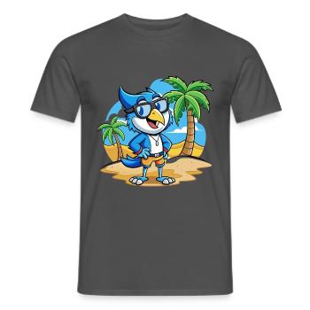 Blue Jay Lustige Cartoon Sommer Strand Sonnenbrille - Männer T-Shirt - Anthrazit - Vorne - AI Model Male 178 light (178cm)