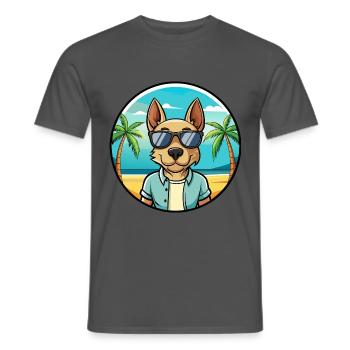 Thai Ridgeback Dog Breed Cartoon Sunglasses Beach - Men's T-Shirt - charcoal grey - Front - AI Model Male 178 light (178cm)