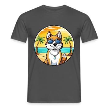 Westsibirische Laika-Hunderasse Cartoon-Sonnenbrille - Männer T-Shirt - Anthrazit - Vorne - AI Model Male 178 light (178cm)