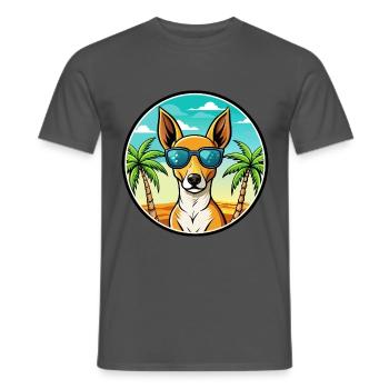 Podenco Canario Hunderasse Cartoon Sonnenbrille Strand - Männer T-Shirt - Anthrazit - Vorne - AI Model Male 178 light (178cm)