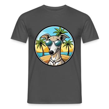 Italienischer Windhund Hunderasse Cartoon Sonnenbrille Strand - Männer T-Shirt - Anthrazit - Vorne - AI Model Male 178 light (178cm)