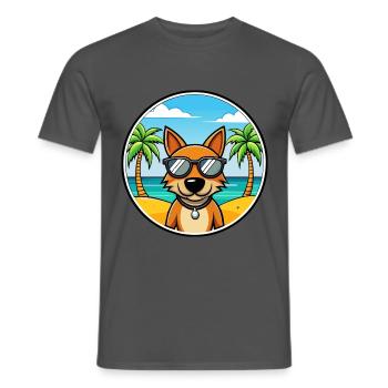 Lettischer Jagdhund Rasse Cartoon Sonnenbrille Strand - Männer T-Shirt - Anthrazit - Vorne - AI Model Male 178 light (178cm)