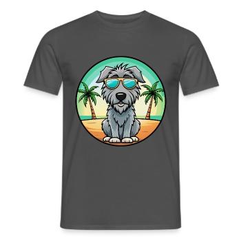 Irischer Wolfshund Hunderasse Cartoon Sonnenbrille Strand - Männer T-Shirt - Anthrazit - Vorne - AI Model Male 178 light (178cm)