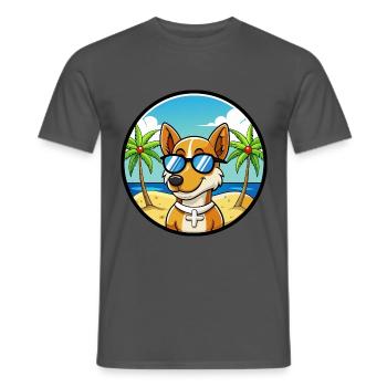 Dänisch Schwedische Bauernhund Rasse Cartoon Sonnenbrille - Männer T-Shirt - Anthrazit - Vorne - AI Model Male 178 light (178cm)