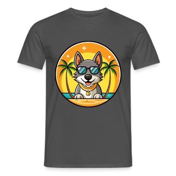 Tschechoslowakische Vlcak Hunderasse Cartoon Sonnenbrille - Männer T-Shirt - Anthrazit - Vorne - AI Model Male 178 light (178cm)