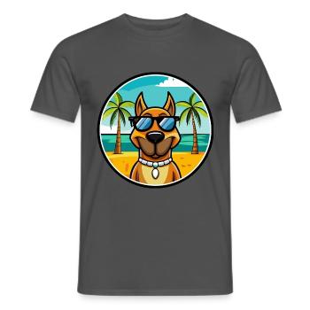 Serbischer Windhund Rasse Cartoon Sonnenbrille Strand - Männer T-Shirt - Anthrazit - Vorne - AI Model Male 178 light (178cm)