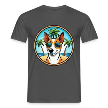 Glatte Foxterrier Hunderasse Cartoon Sonnenbrille - Männer T-Shirt - Anthrazit - Vorne - AI Model Male 178 light (178cm)