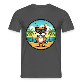Pointer Dog Breed Cartoon Sunglasses Beach - Men's T-Shirt - charcoal grey - Front - AI Model Male 178 light (178cm)