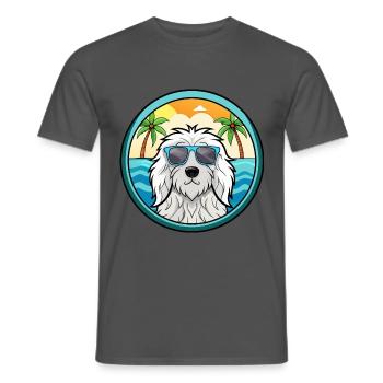 Komondor Hunderasse Cartoon Sonnenbrille Strand - Männer T-Shirt - Anthrazit - Vorne - AI Model Male 178 light (178cm)