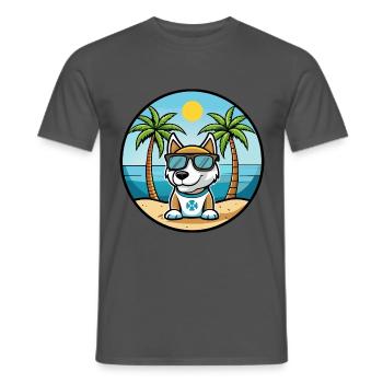 Argentino Chien Race Dessin Animé Lunettes De Soleil Plage - T-shirt homme - charbon - Devant - AI Model Male 178 light (178cm)