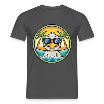 Ente Lustige Cartoon Sommer Strand Sonnenbrille Aufkleber - Männer T-Shirt - Anthrazit - Vorne - AI Model Male 178 light (178cm)