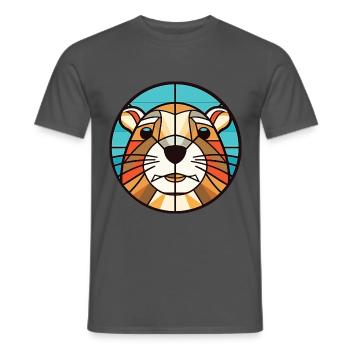 Gopher Buntes Aquarell Tier Haustier Illustration - Männer T-Shirt - Anthrazit - Vorne - AI Model Male 178 light (178cm)