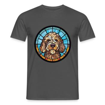 Spanische Wasserhunderasse Aquarell Illustration - Männer T-Shirt - Anthrazit - Vorne - AI Model Male 178 light (178cm)