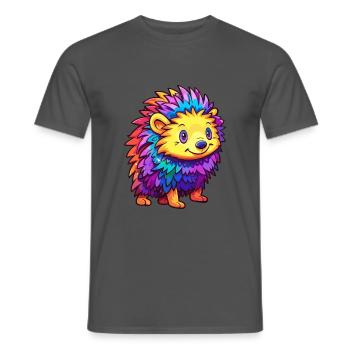 Igel Buntes Aquarell Cartoon Kawaii Tier - Männer T-Shirt - Anthrazit - Vorne - AI Model Male 178 light (178cm)