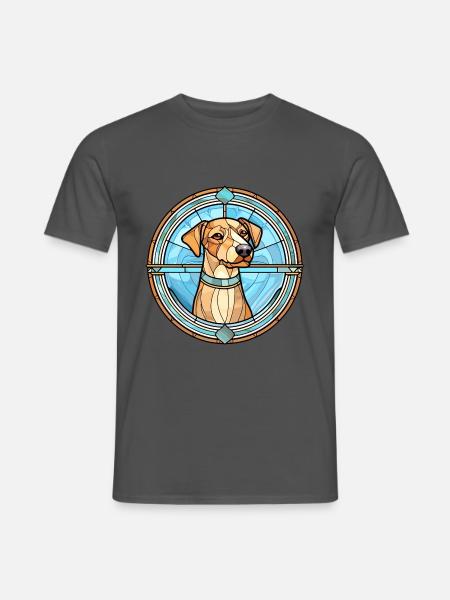 Skandinavische Hunderasse Buntes Glas - Männer T-Shirt - Anthrazit
