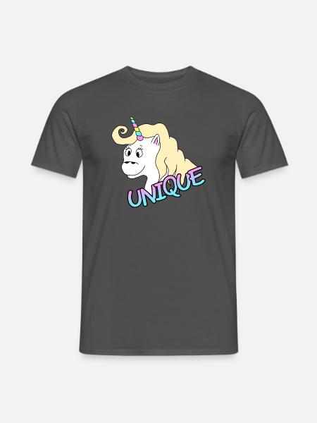 Einzigartiges Einhorn - Männer T-Shirt - Anthrazit