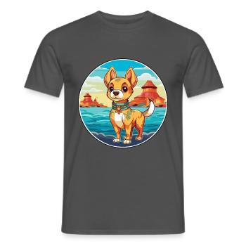 Chinesische kaiserliche hunderasse cartoon kawaii clipart - Männer T-Shirt - Anthrazit - Vorne - AI Model Male 178 light (178cm)