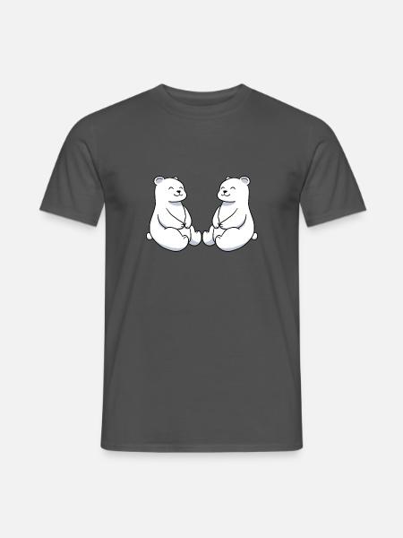 Polarbär Eisbär Freunde - Männer T-Shirt - Anthrazit
